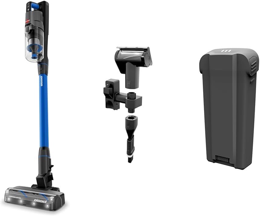 Bissell PowerClean FurGuard 280W Self-Standing Cordless Vacuum w/Self-Cleaning Brush Roll, Strong Suction, Removeable Battery, Wall Mount, Upholstery Tool & Bright Headlights